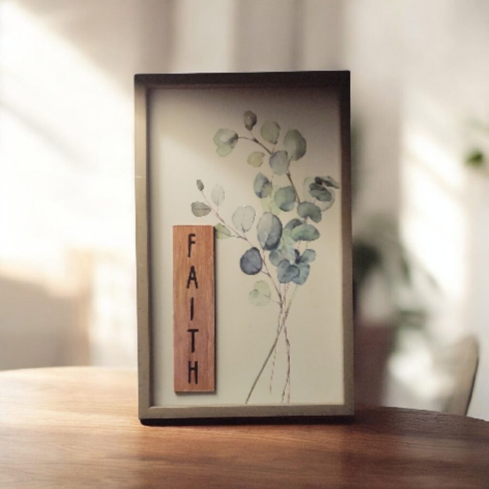 Faith Wall Art with Eucalyptus Design